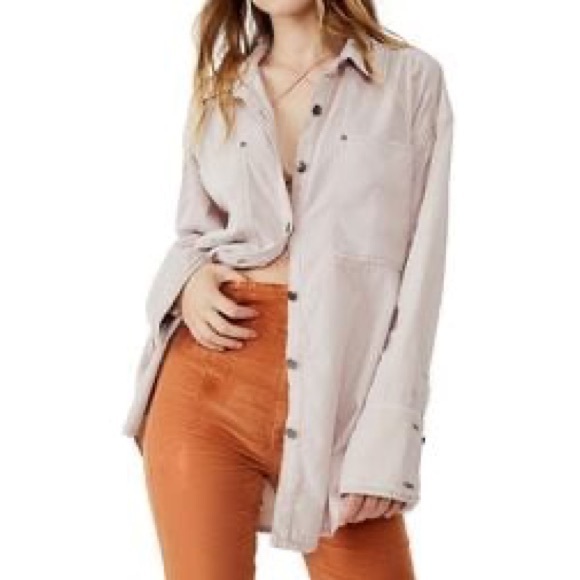 New We The Free x Free People Buttondown Baby Corduroy Oversized Top / Jacket - Picture 7 of 15